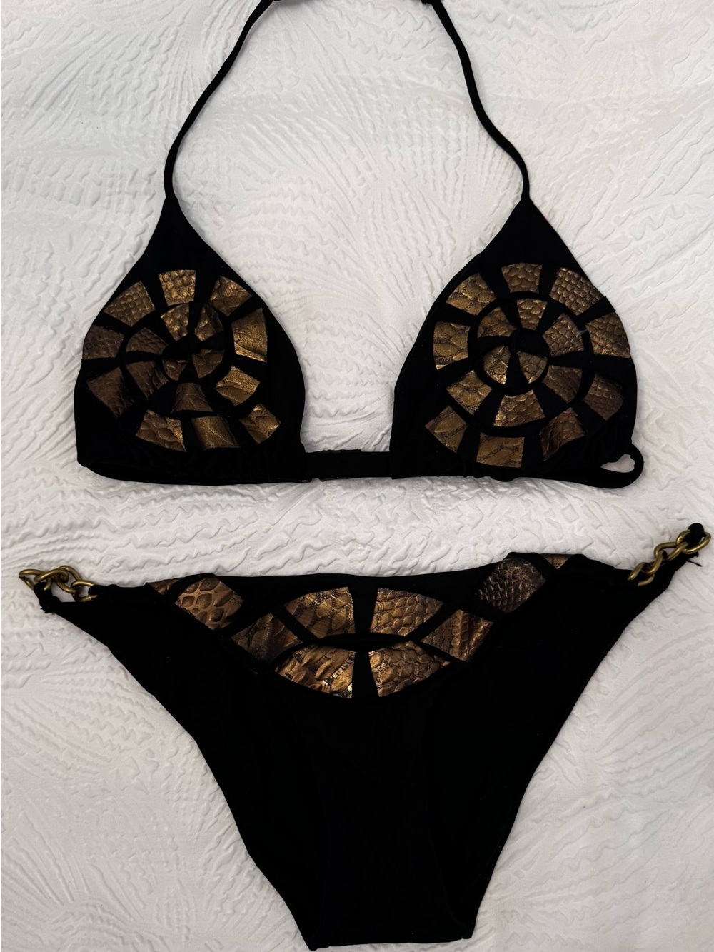 Blue Glue bikini set medium Black & Bronze Triangle